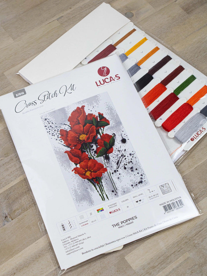 The Poppies B7014L Counted Cross-Stitch Kit