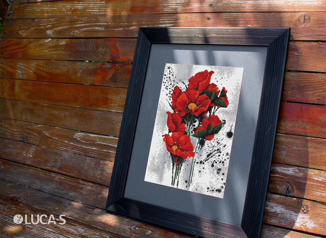 The Poppies B7014L Counted Cross-Stitch Kit