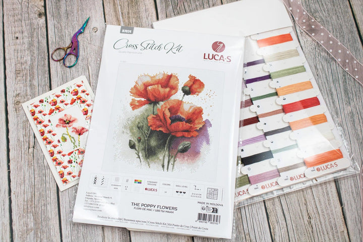 The Poppy Flowers B7024L Counted Cross-Stitch Kit
