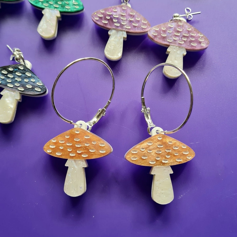 Toadstool Mushroom Earrings by Cherryloco Jewellery 1
