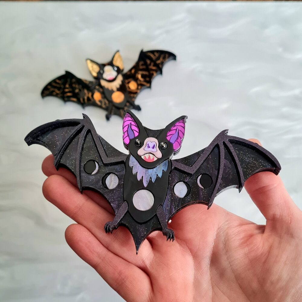 Vampire Bat Statement Necklace - Two Colours by Cherryloco Jewellery 2