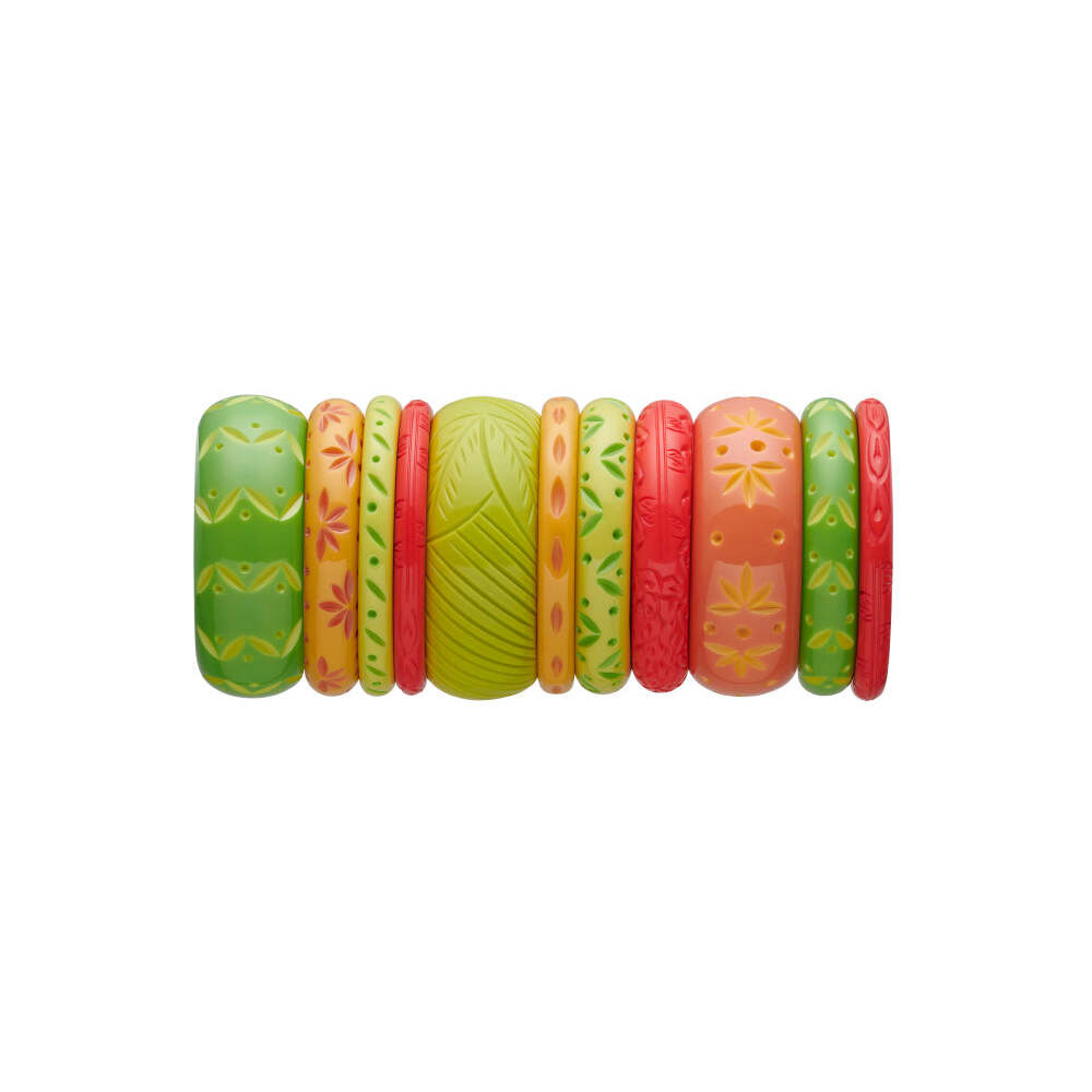 Wide Chartreuse Fakelite Medium Bangle by Splendette 2