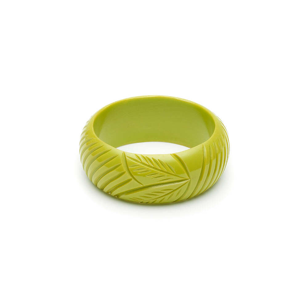 Wide Chartreuse Fakelite Medium Bangle by Splendette