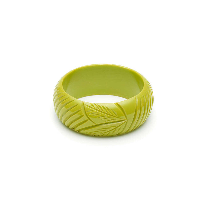 Wide Chartreuse Fakelite Medium Bangle by Splendette