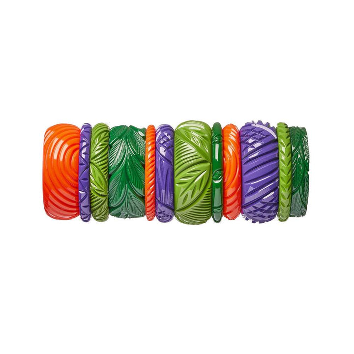 Wide Palm Heavy Carve Medium Bangle by Splendette 2