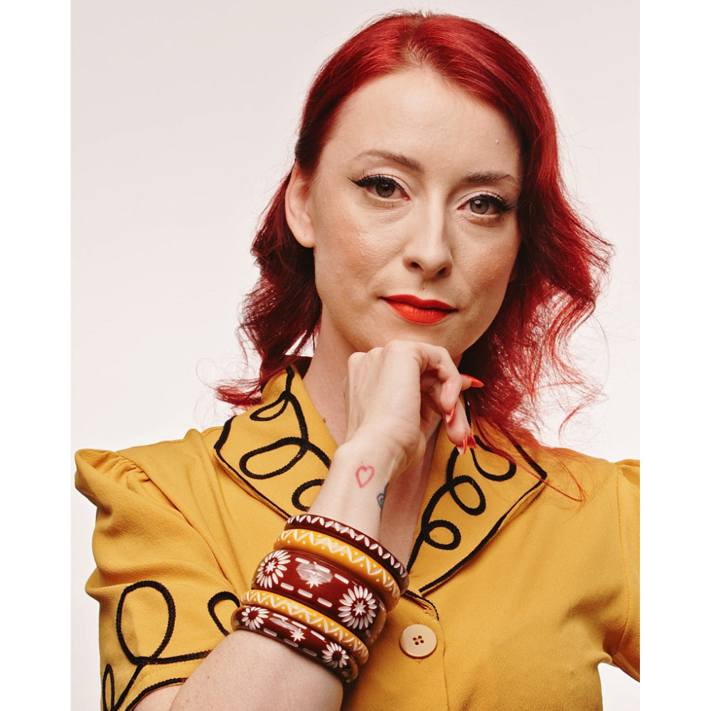 Wide Saddle Brown Bangle by Splendette image 1