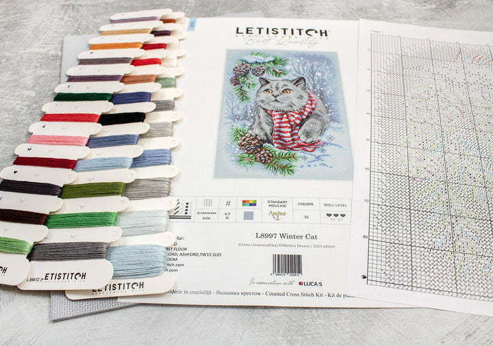 Winter Cat L8997 Counted Cross Stitch Kit