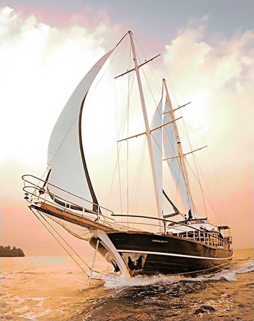 Yacht WD227 14.9 x 18.9 inches Wizardi Diamond Painting Kit