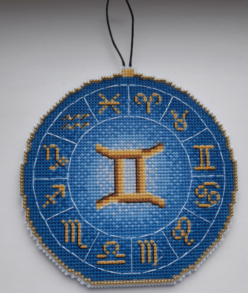 Zodiac Signs. Gemini SR-694 Plastic Canvas Counted Cross Stitch Kit