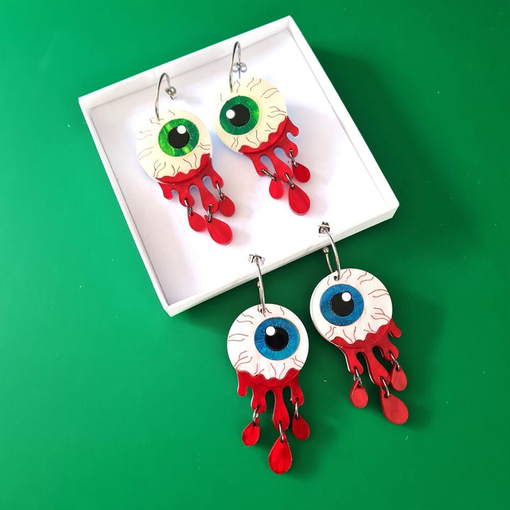 Zombie Halloween Eyeball Dangle Earrings by Cherryloco Jewellery 4