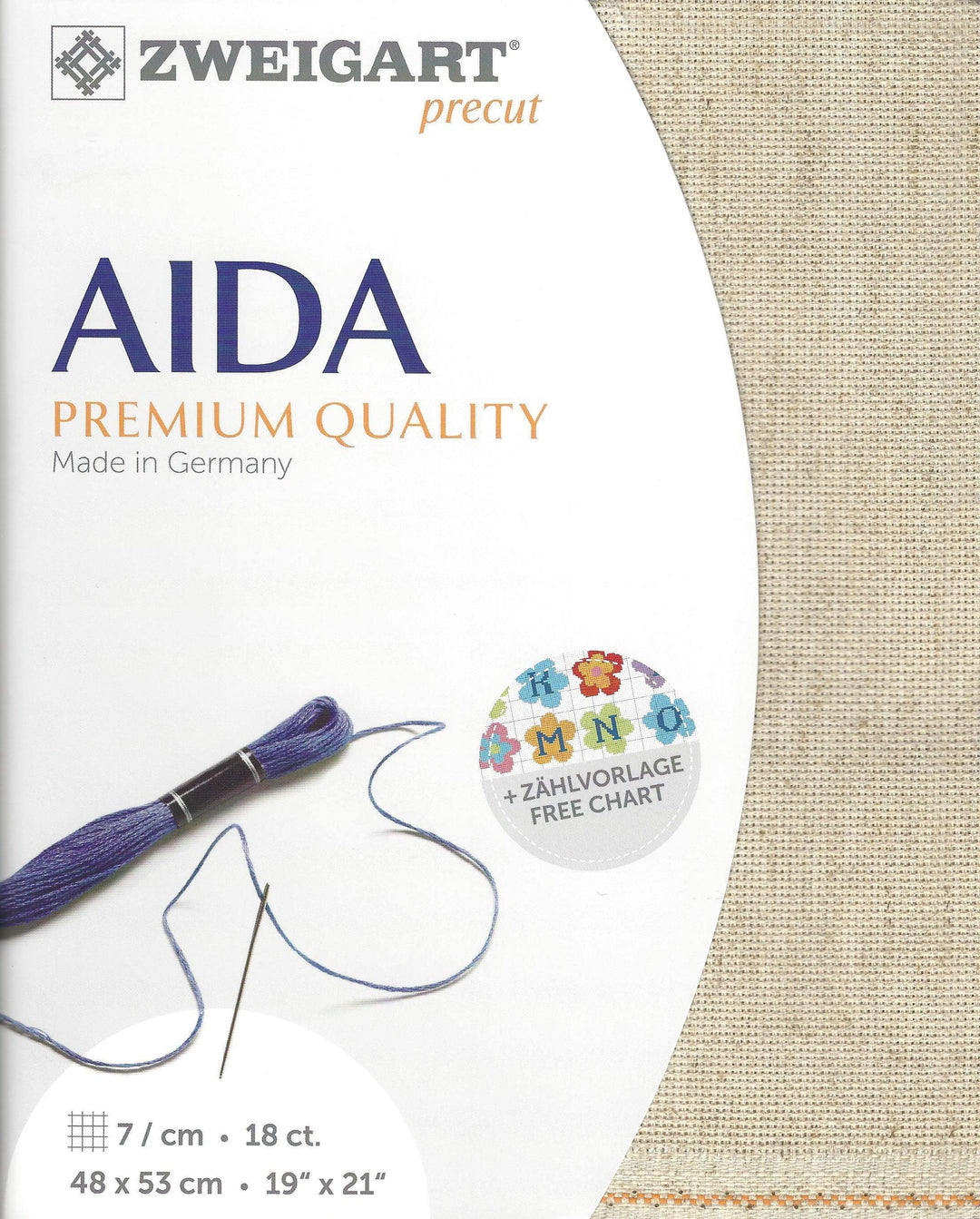 Zweigart Precut Rustico-Aida 18 count Wheat 3292/54