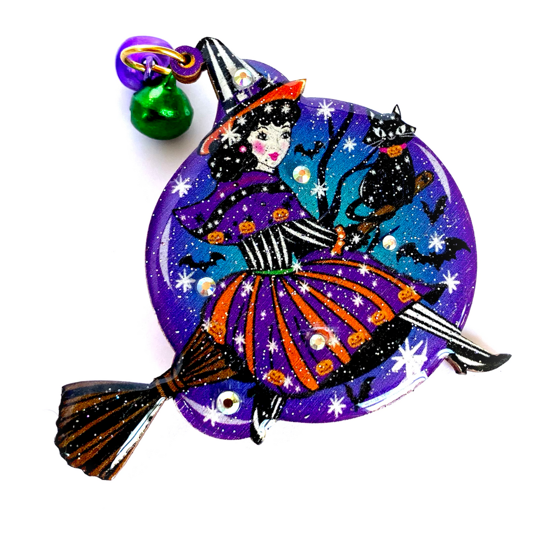 Meggie the Flying Witch Brooch by Rosie Rose Parker