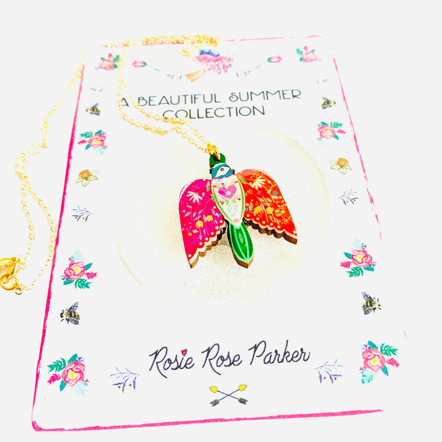 Pretty Bird in Flight Necklace by Rosie Rose Parker