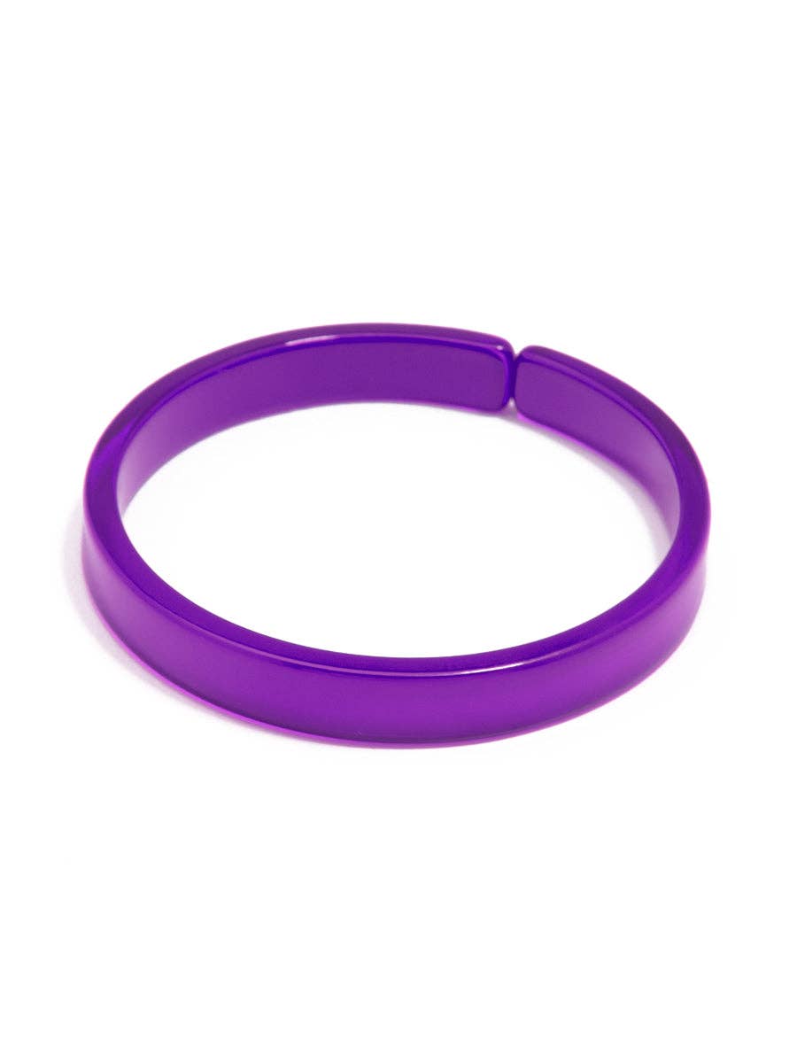 Resin Bangle Bracelet - PURPLE Medium Width