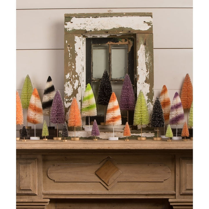 Lime Green Halloween Trees S3by Bethany Lowe