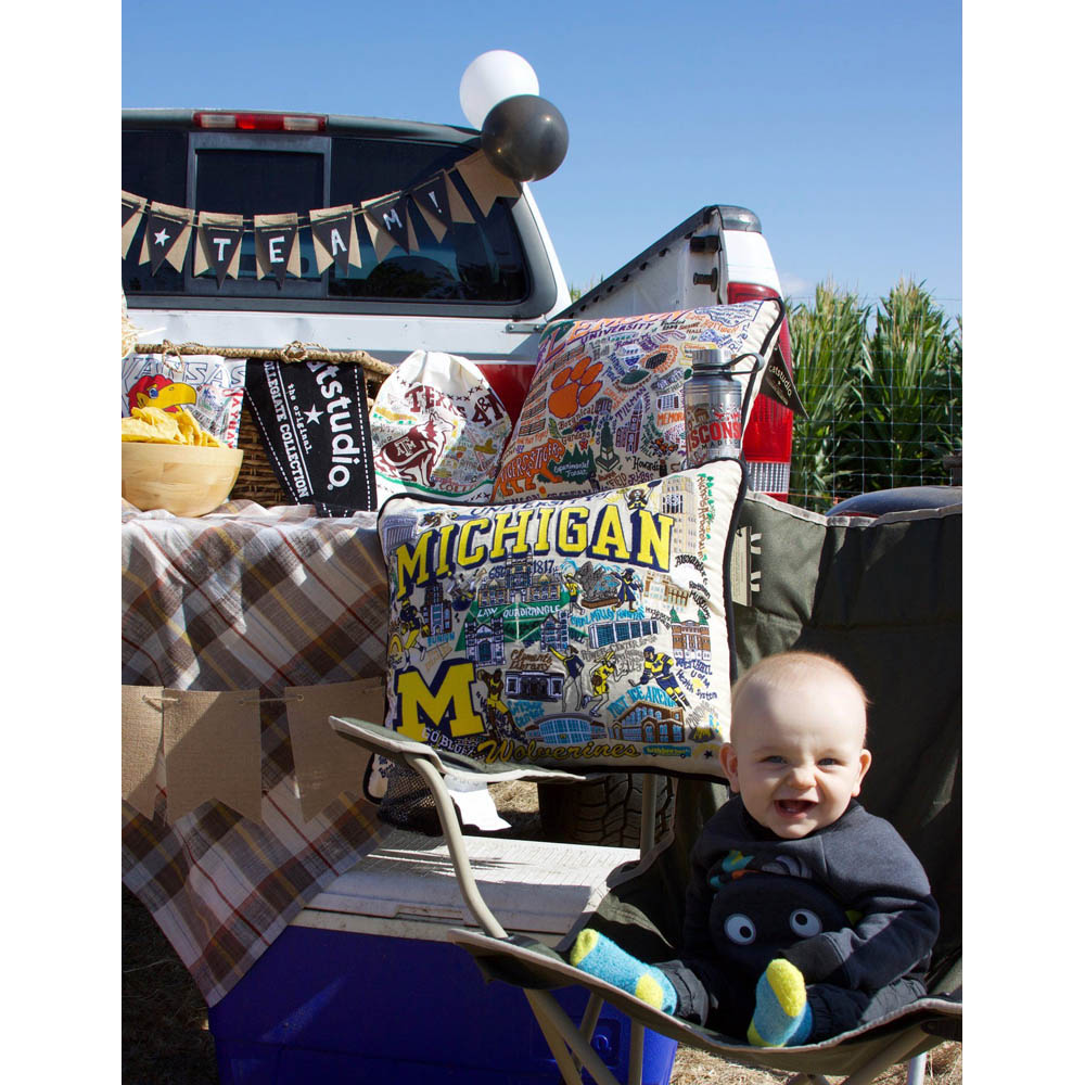 Michigan, University of Collegiate Embroidered Pillow by CatStudio
