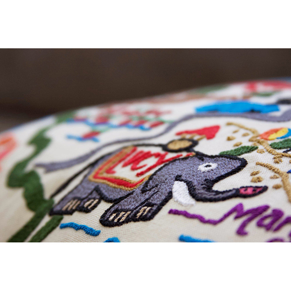 New Jersey Hand-Embroidered Pillow