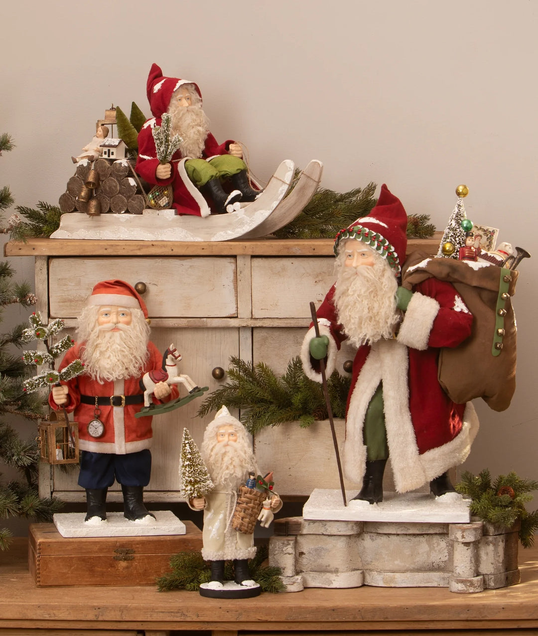 Heirloom Quality Bethany Lowe Vintage Santa Collectibles: Premium Pieces Over $200