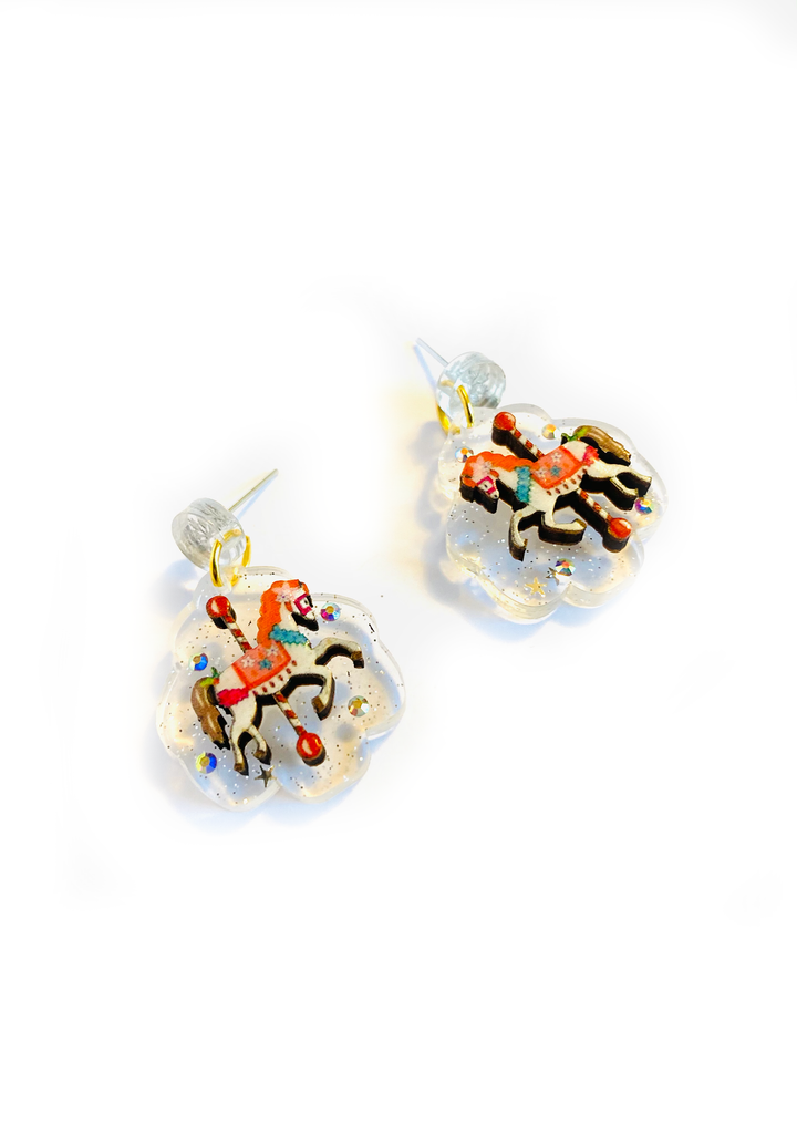 Christmas Carousel Earrings by Rosie Rose Parker