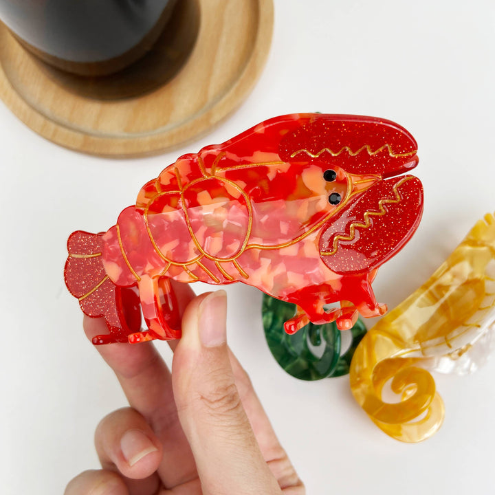 Acetate Ocean Series Animal Hair Clips Lobster Seahorse