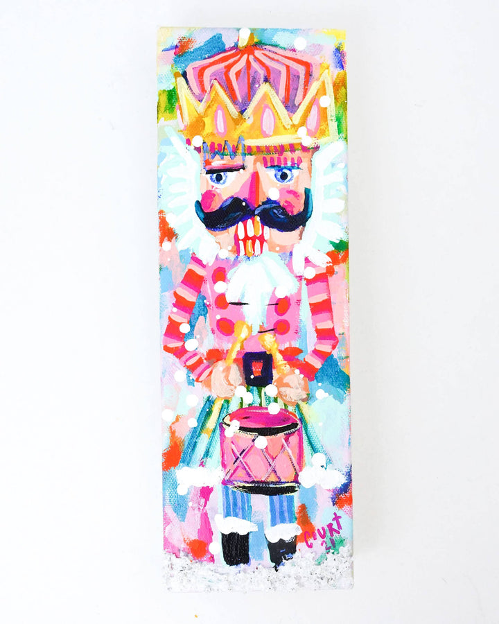 Pink Soldier Nutcracker Painting: 3x9