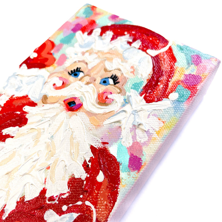 Red Velvet Vintage Santa Original Painting