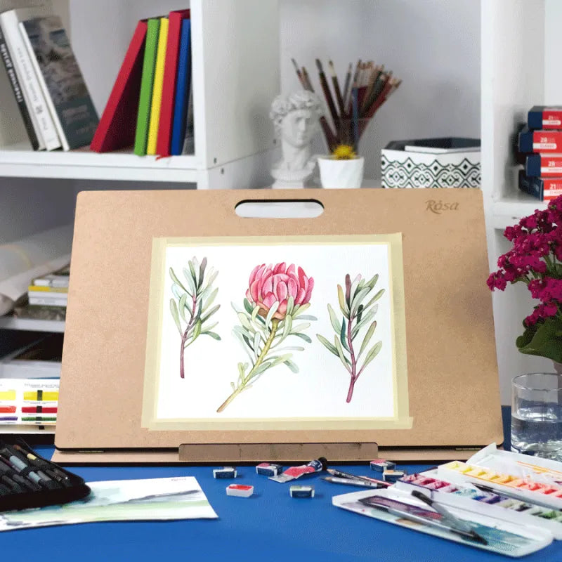 Rosa Studio B3 Adjustable Desk Tablet Easel with handle. 21.65*0.98*18.9 inches. MDF.