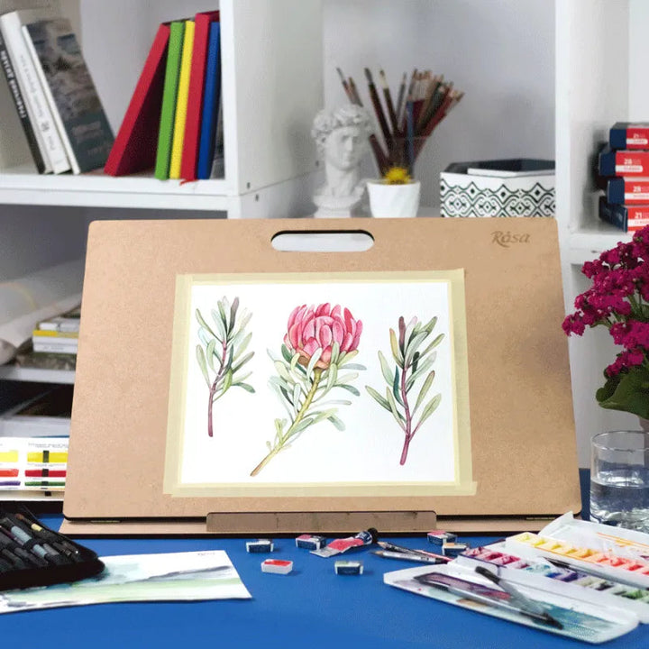 Rosa Studio B3 Adjustable Desk Tablet Easel with handle. 21.65*0.98*18.9 inches. MDF.