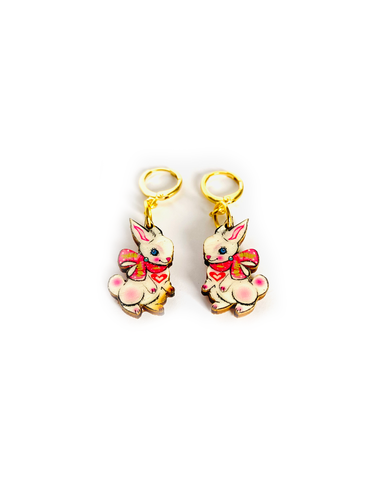 Layla Bunny Huggie Hoop Earrings by Rosie Rose Parker