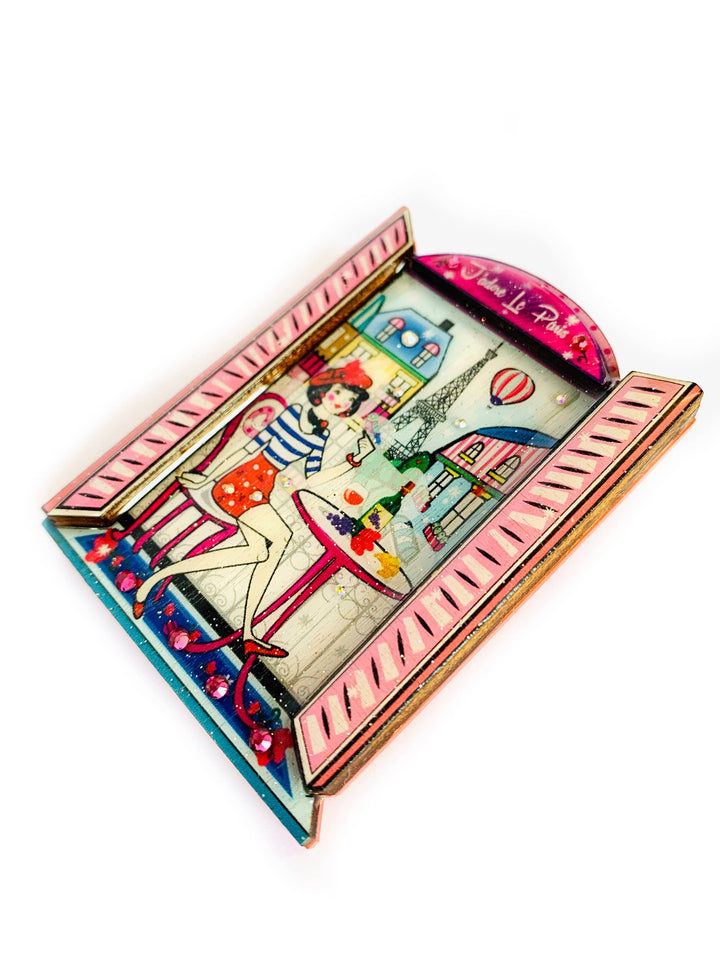 Oh la la Paris Scene Brooch by Rosie Rose Parker