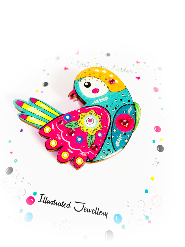 Abstract Bird Brooch by Rosie Rose Parker