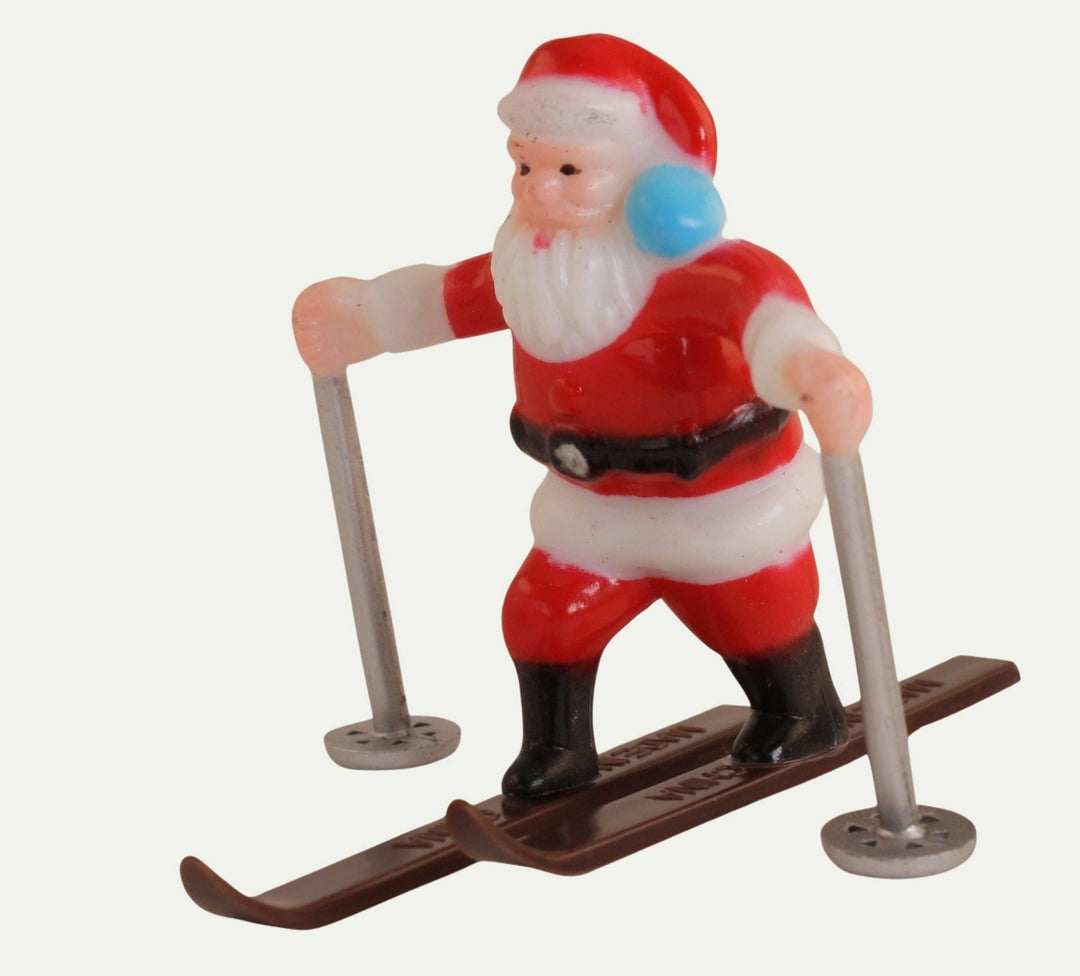 Santa Skiers - 1960 Vintage - Two Figures