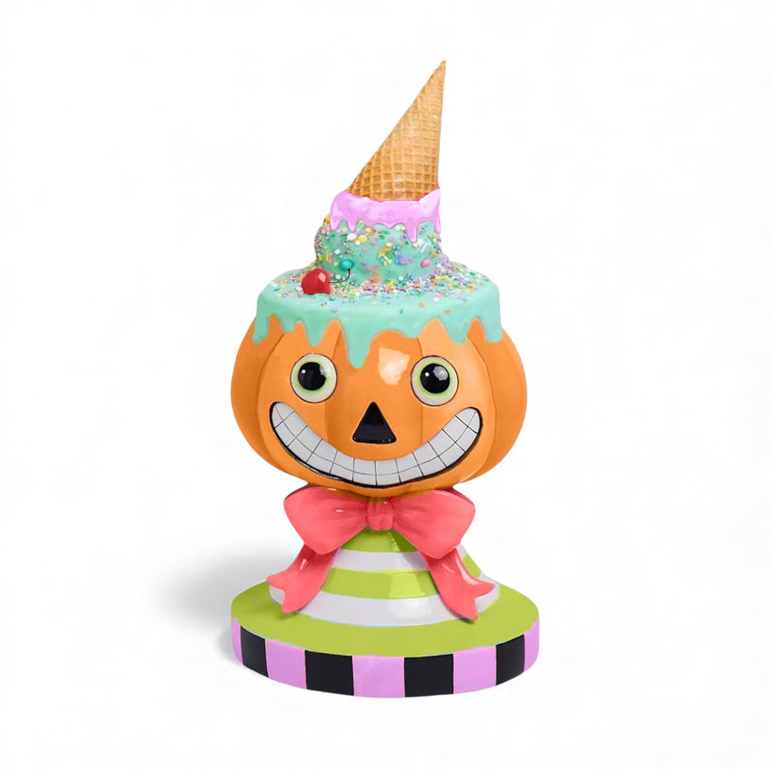 14 inch December Diamonds melting ice cream pumpkin Halloween figurine