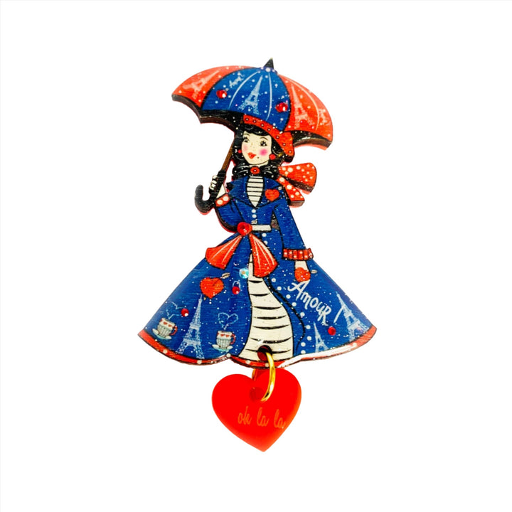 Raining in Paris Brooch by Rosie Rose Parker