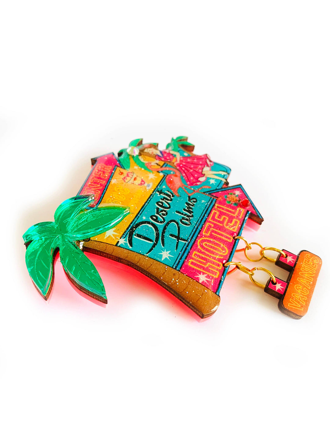 Desert Palms Palm Springs Hotel Brooch by Rosie Rose Parker