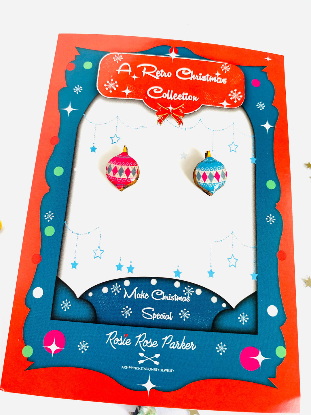 Retro Bauble Stud Earrings by Rosie Rose Parker