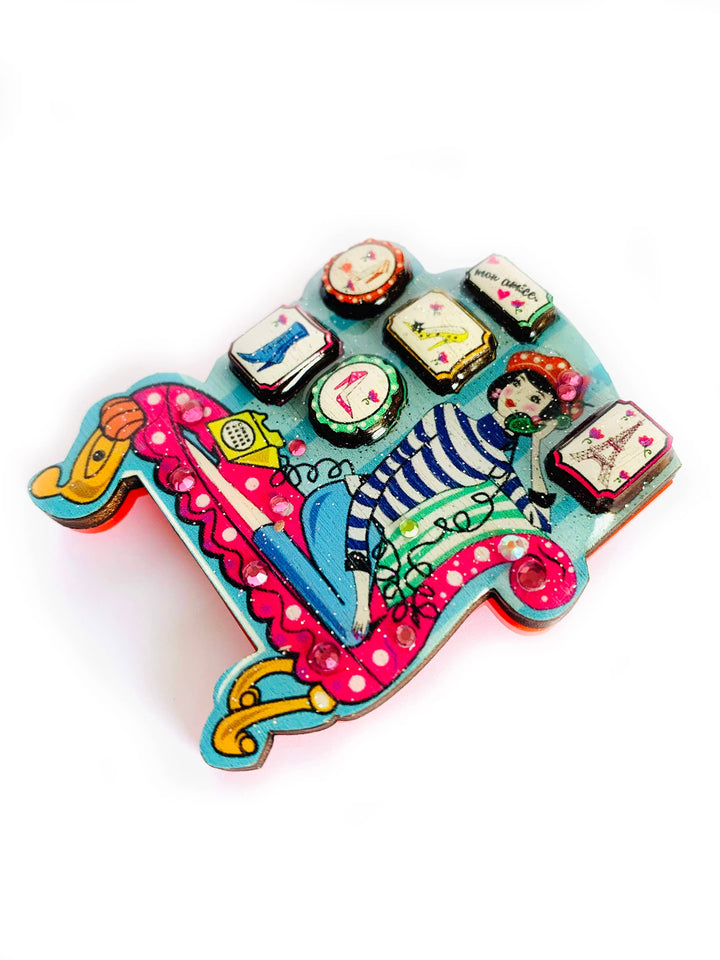 Juliette's Love of Shoes Brooch by Rosie Rose Parker