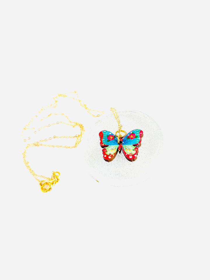 Butterfly Necklace on Gold Chain by Rosie Rose Parker