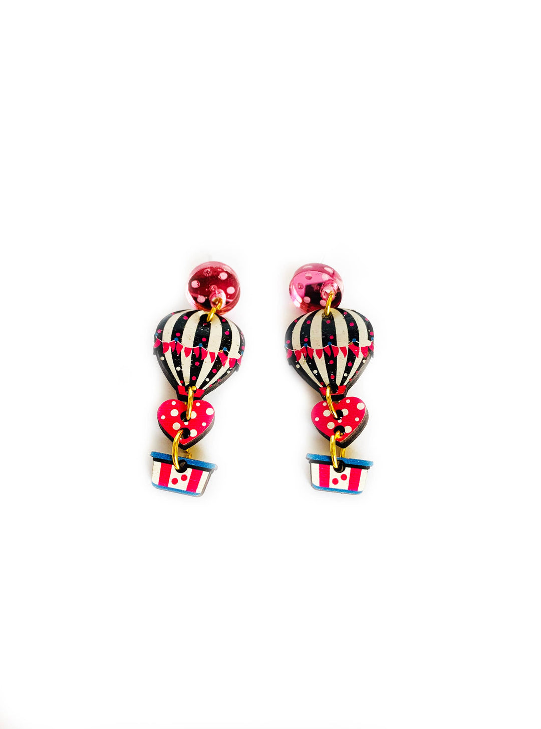 Heart Air Balloon Earrings by Rosie Rose Parker