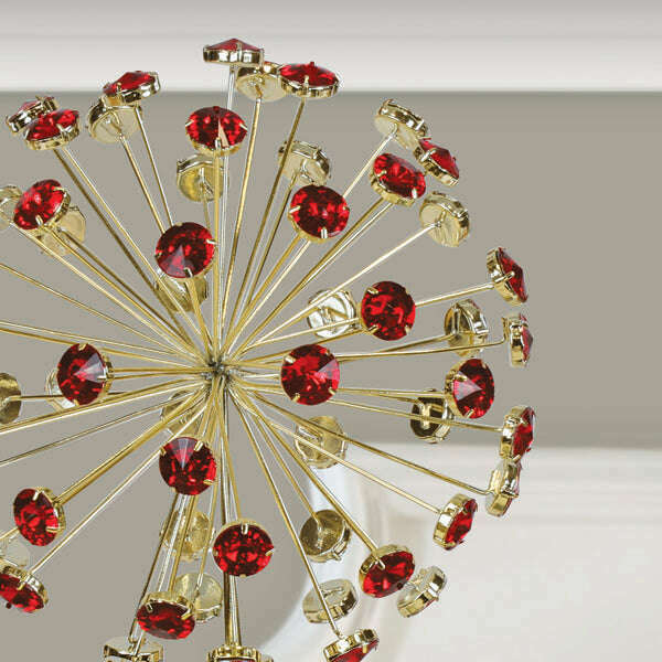 Old World Christmas 12 Inch Red Crystal Burst Tree Topper