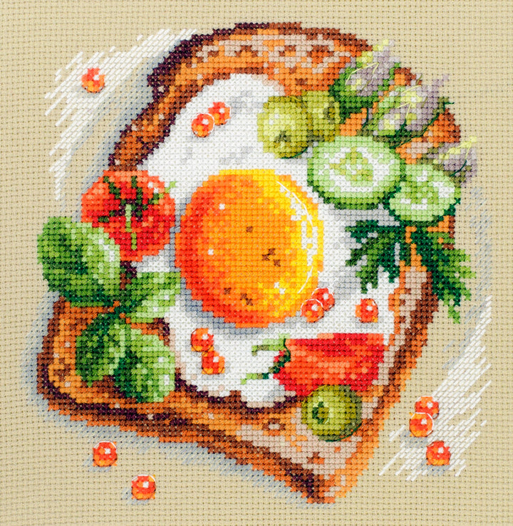 Fried Eggs Toast 120-092 Counted Cross-Stitch Kit
