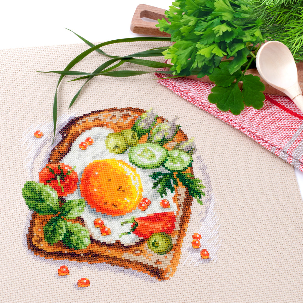 Fried Eggs Toast 120-092 Counted Cross-Stitch Kit
