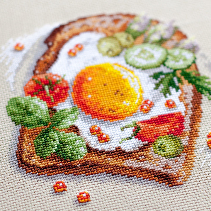 Fried Eggs Toast 120-092 Counted Cross-Stitch Kit