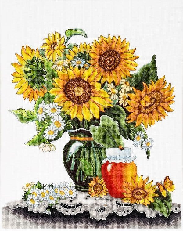 Honey sunflowers Counted cross stitch kit 1227A