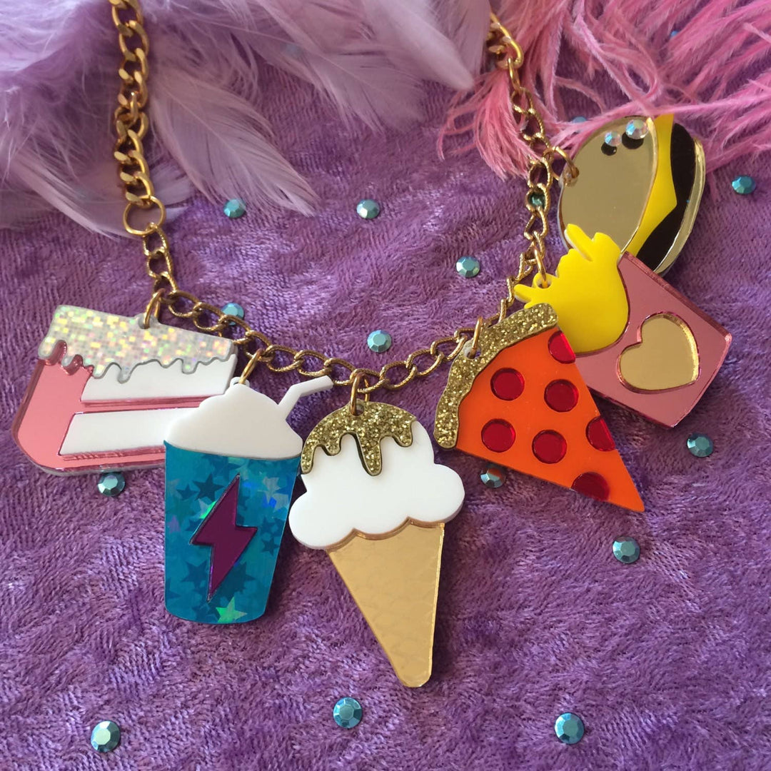 Junk Food Acrylic Charm Statement Necklace