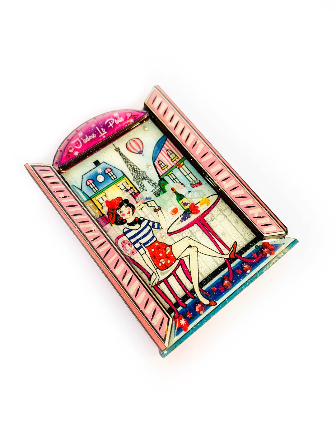 Oh la la Paris Scene Brooch by Rosie Rose Parker