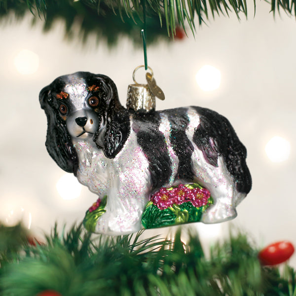 Black/white King Charles Spani Ornament