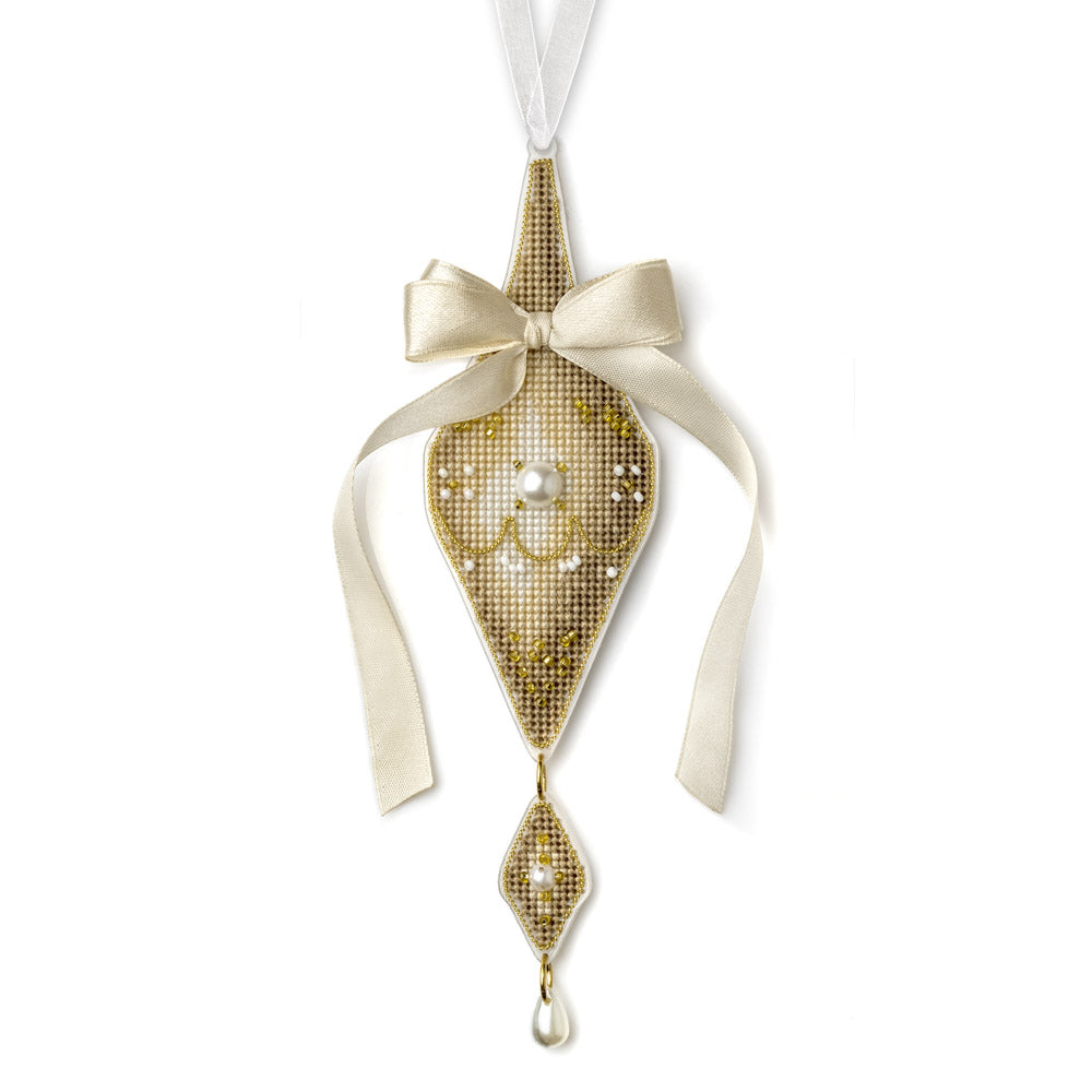 Christmas Ornament - Crystal Icicle Plastic Base Cross-Stitch Kit by Wonderland Crafts FLX-140