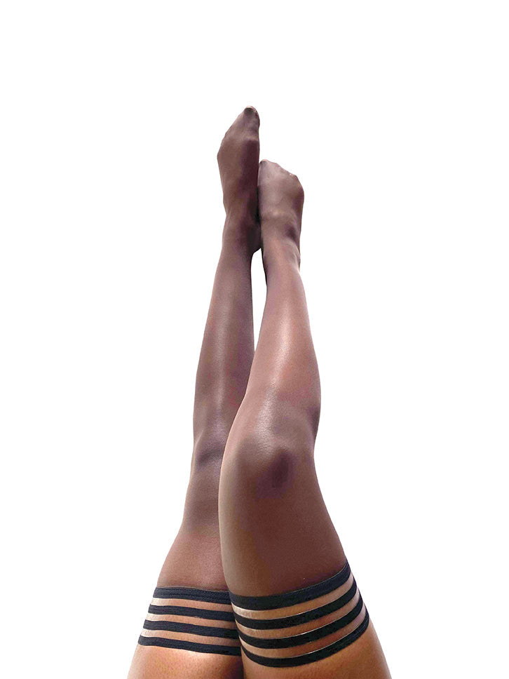 Bridal Chocolate Marissa Thigh Highs. Petite to Plus Size