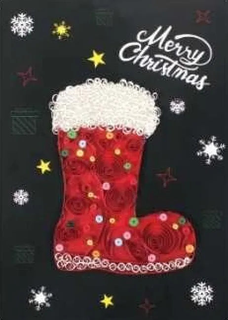 Christmas Sock DIY Making Kit. Paper Quilling Christmas Set F07M3-6-Largestocking